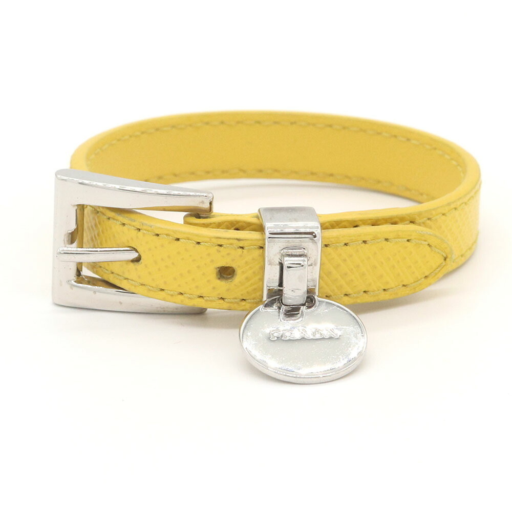 PRADA Yellow Leather Charm Bracelet